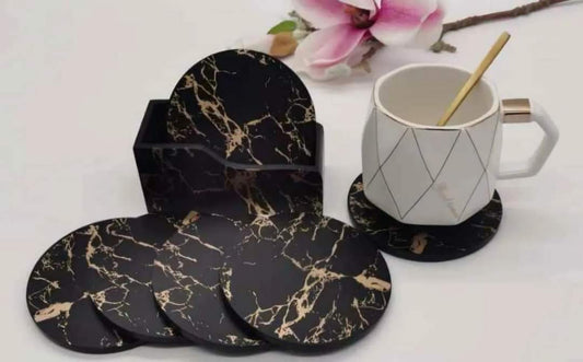 Marble cup coaster set