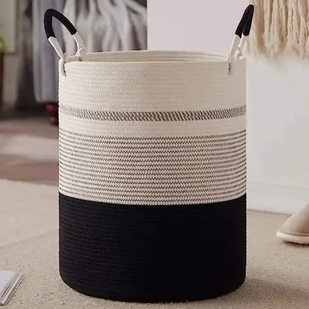 Cotton Rope Laundry Basket with handles