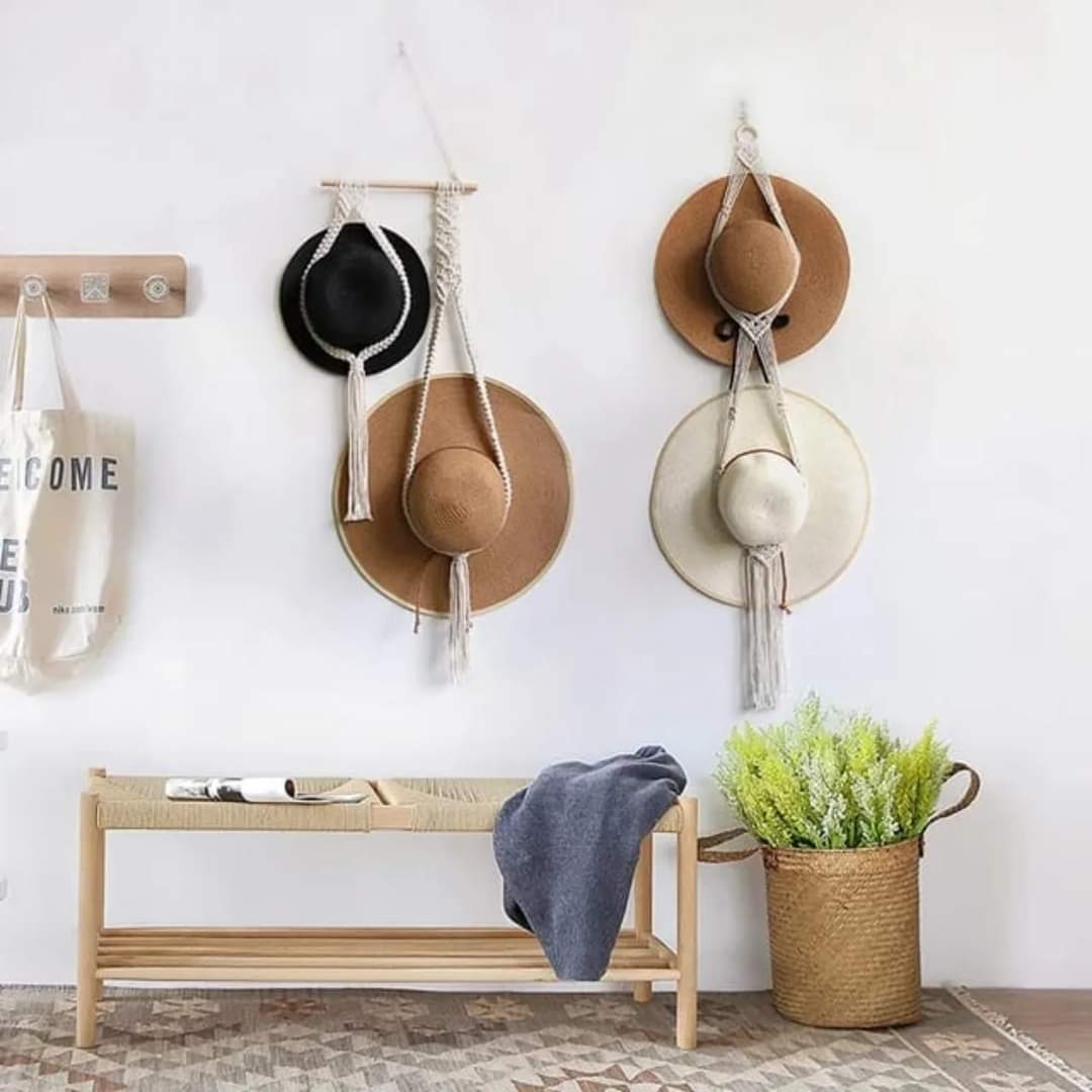 Cotton Hanging Hat Woven Organizer