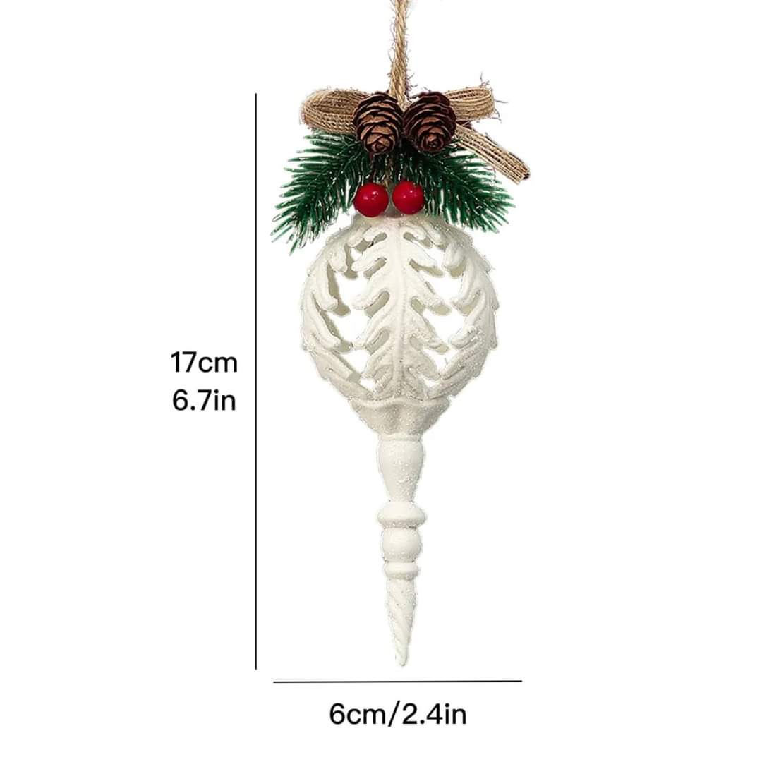 2Pcs Christmas White Pendant Ornament