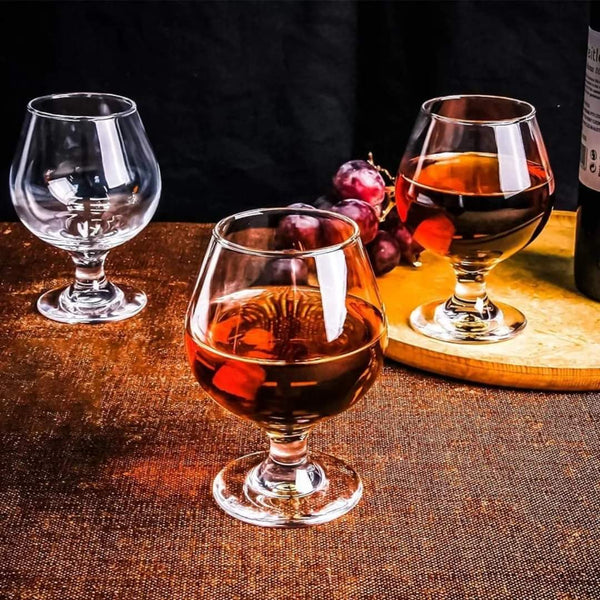 6pc Clear Cognac glasses