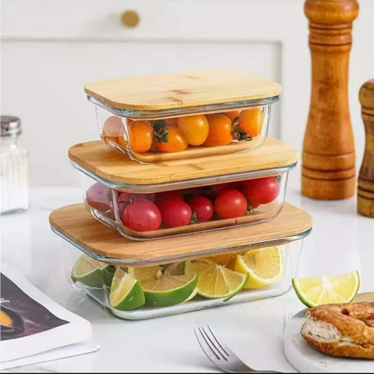 3pcs Glass lunch box set