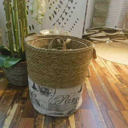 Set of 3 Stackable handmade storage baskets