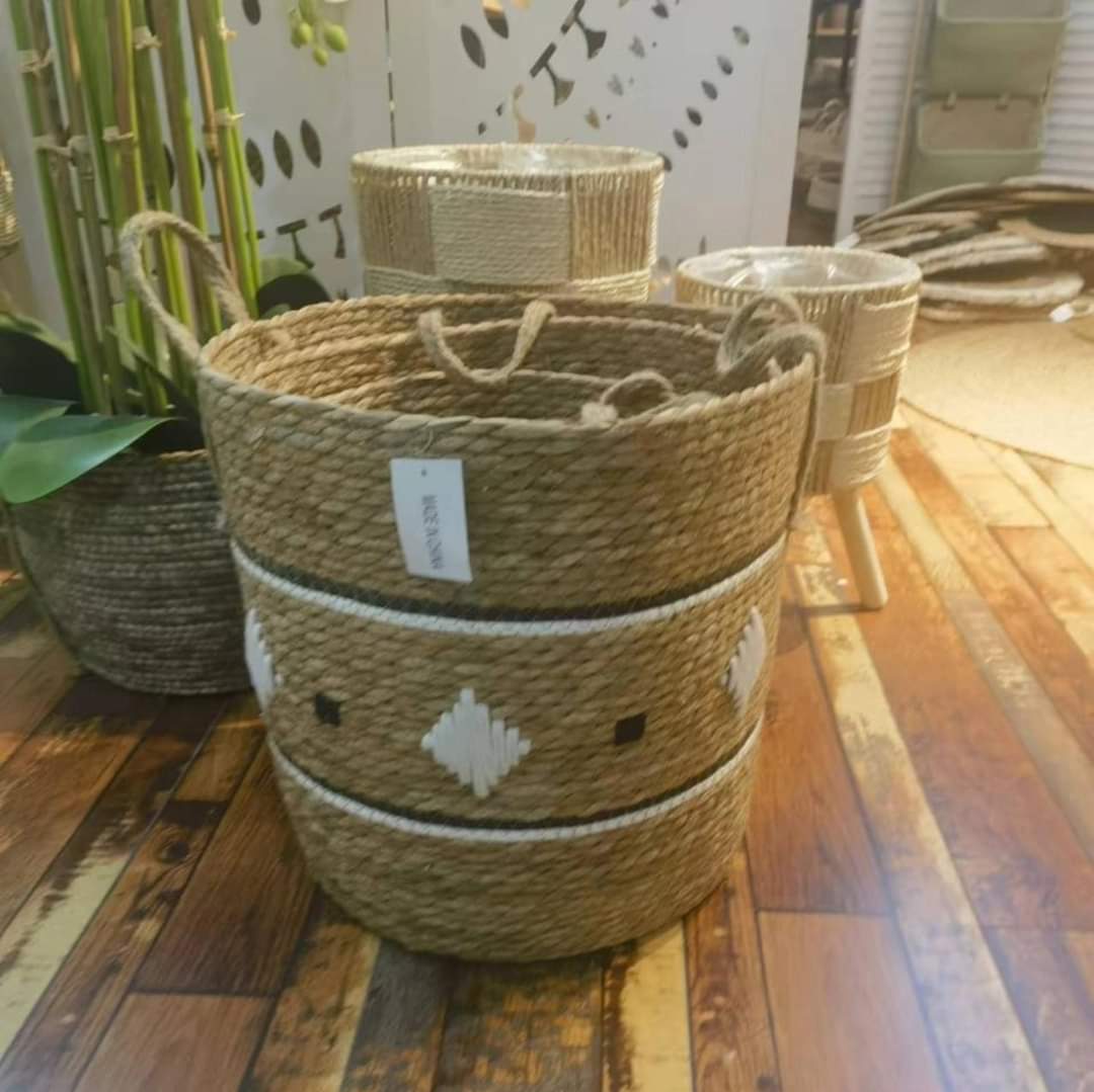 Set of 3 Stackable handmade baskets