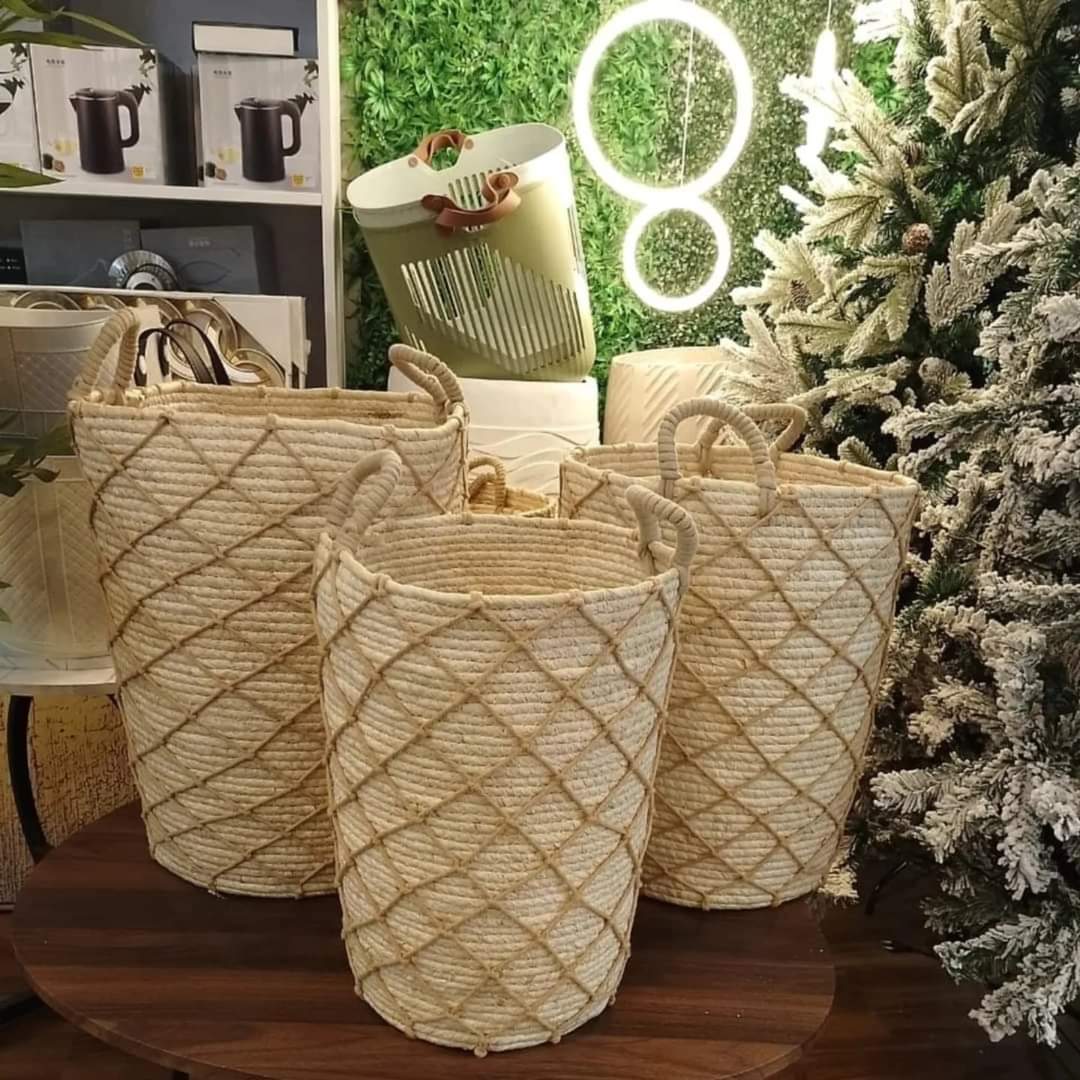 High Quality  3 Stackable handmade baskets