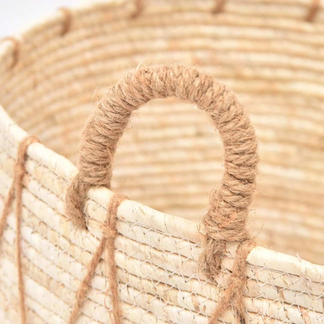 Set of 3 Stackable handmade baskets