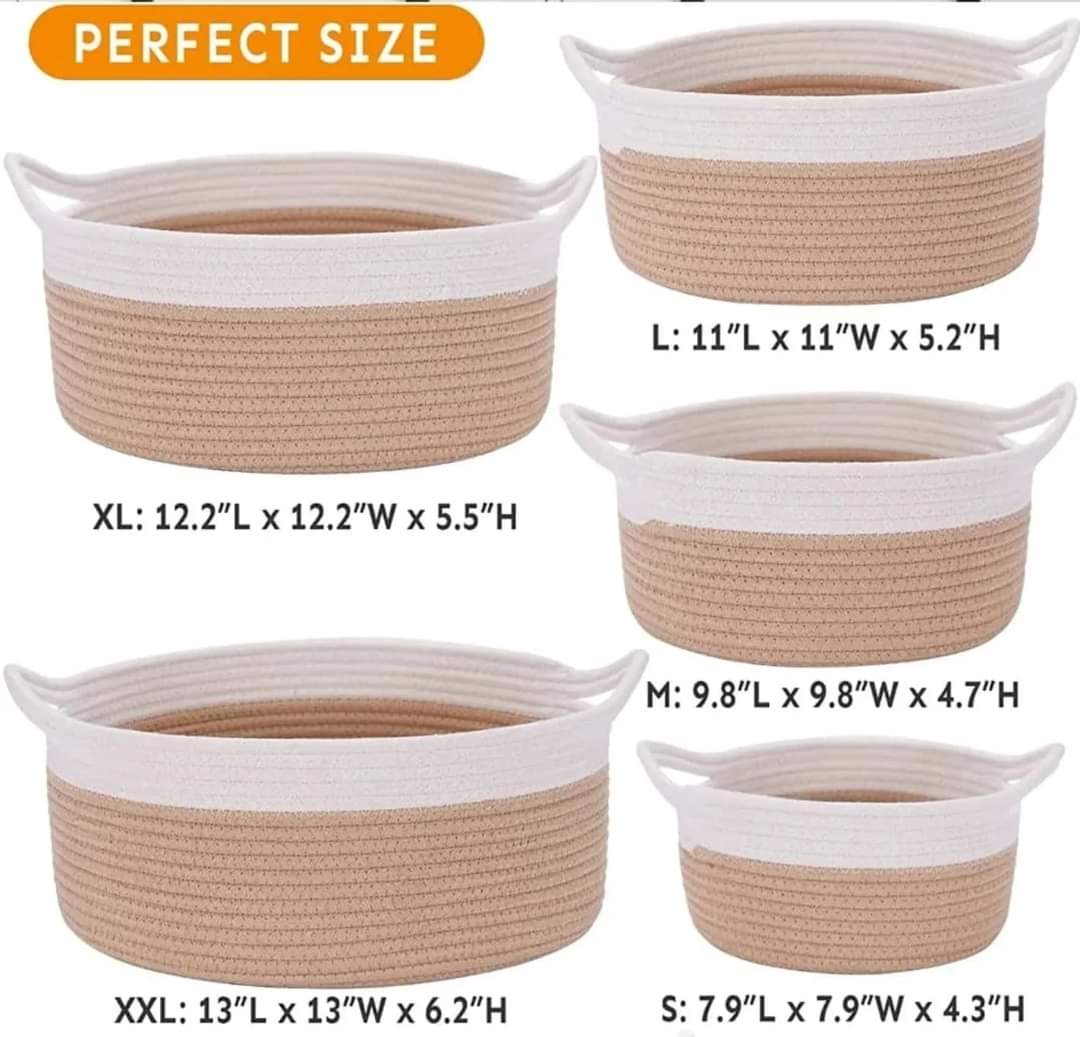 5pc set Cotton rope baskets set