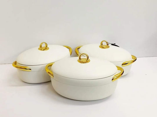 3pc Oval Insulated Hotpots Set