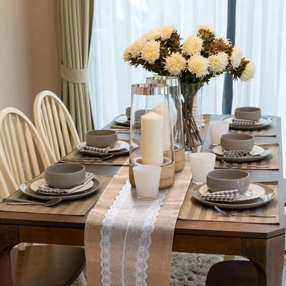 Vintage Table Runners with White Lace