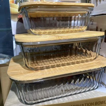 3pc Glass food storage containers