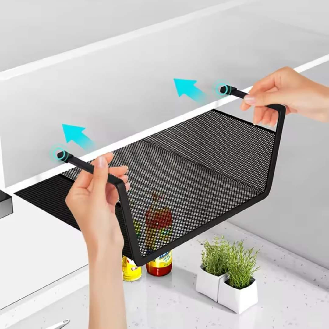 Under the shelf meshed cabinet organizer