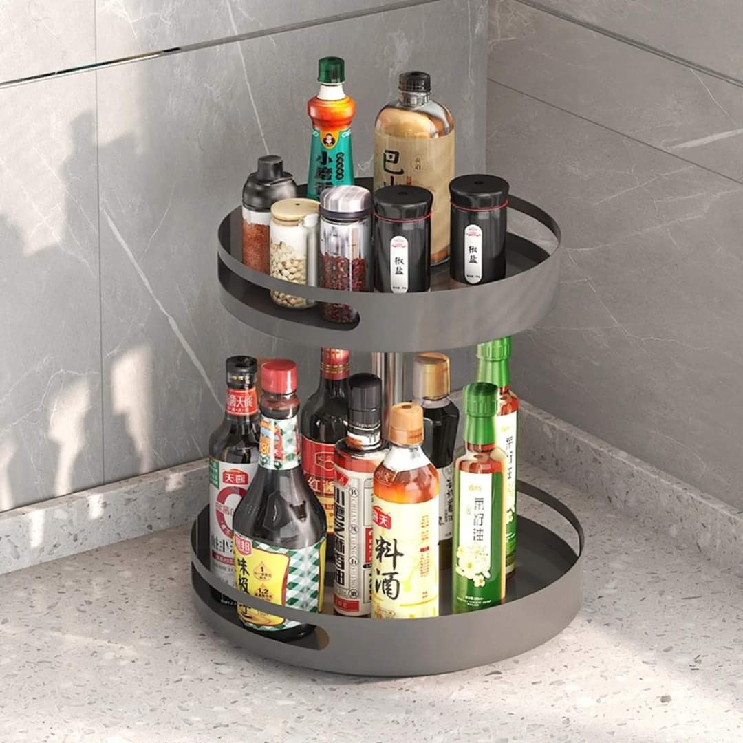 Rotating  Metallic Spice Cosmetic Storage Rack