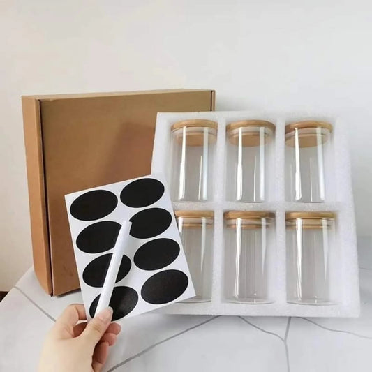 Bamboio glass jars and labels