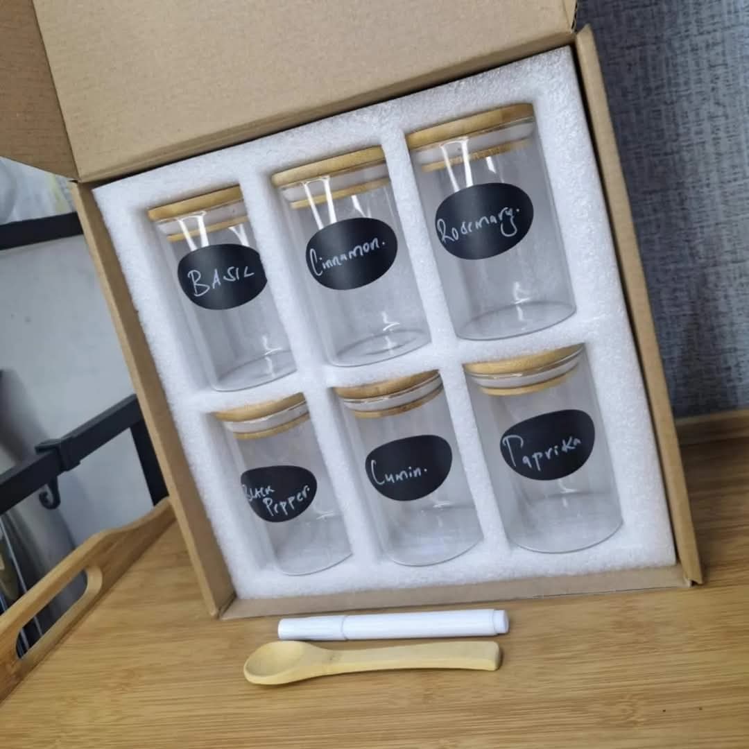 Bamboio glass jars and labels