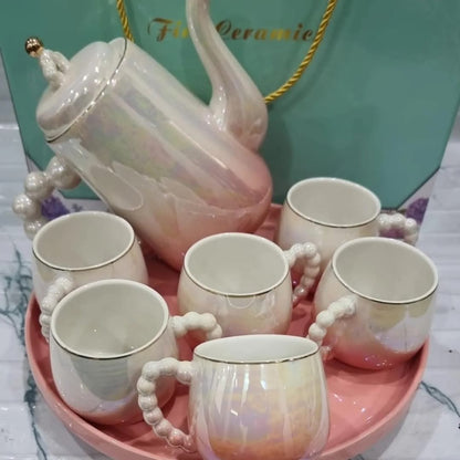 8pc Rotating tray tea set