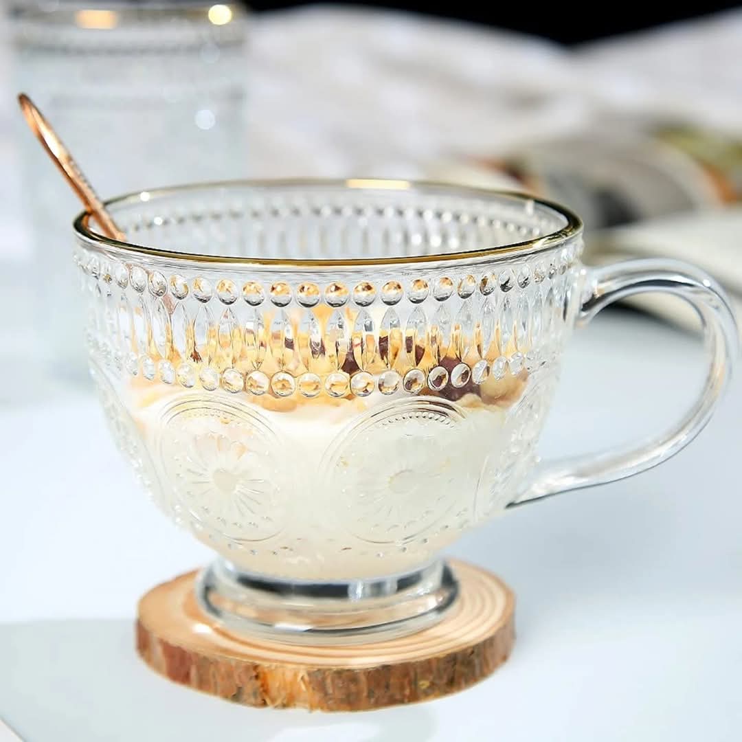 Set of 3 glass mugs