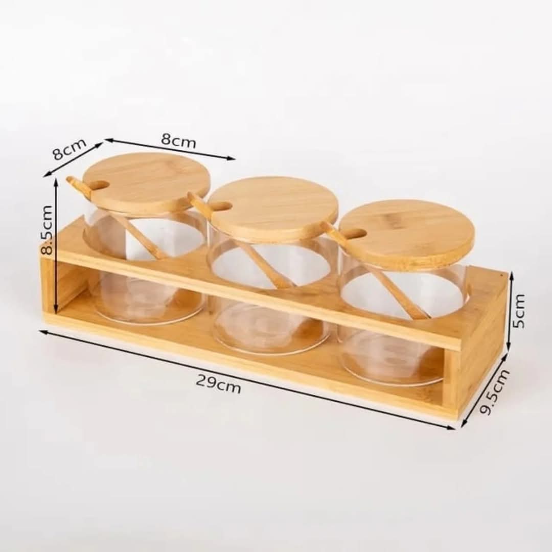 3pcs Canister set with bamboo lid