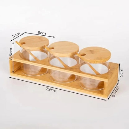 3pcs Canister set with bamboo lid