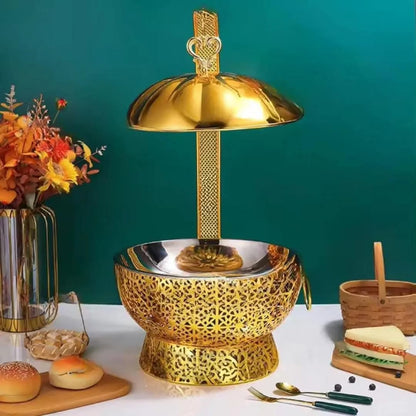 8L Gold round chaffing dish