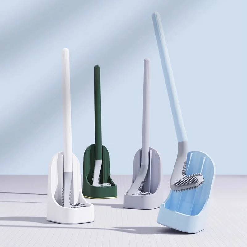 Silicone toilet brush with holder