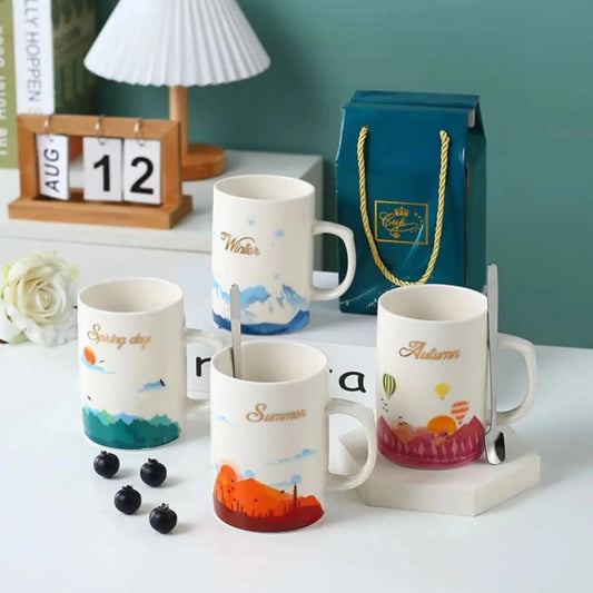 4pc Set Porcelain Mugs