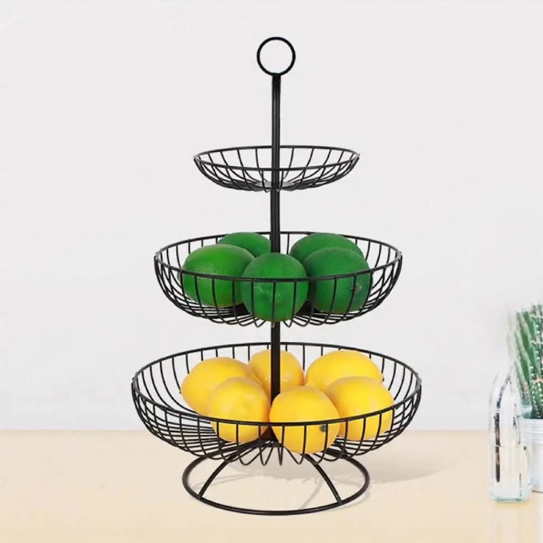3 tier Metallic fruit vegetables stand