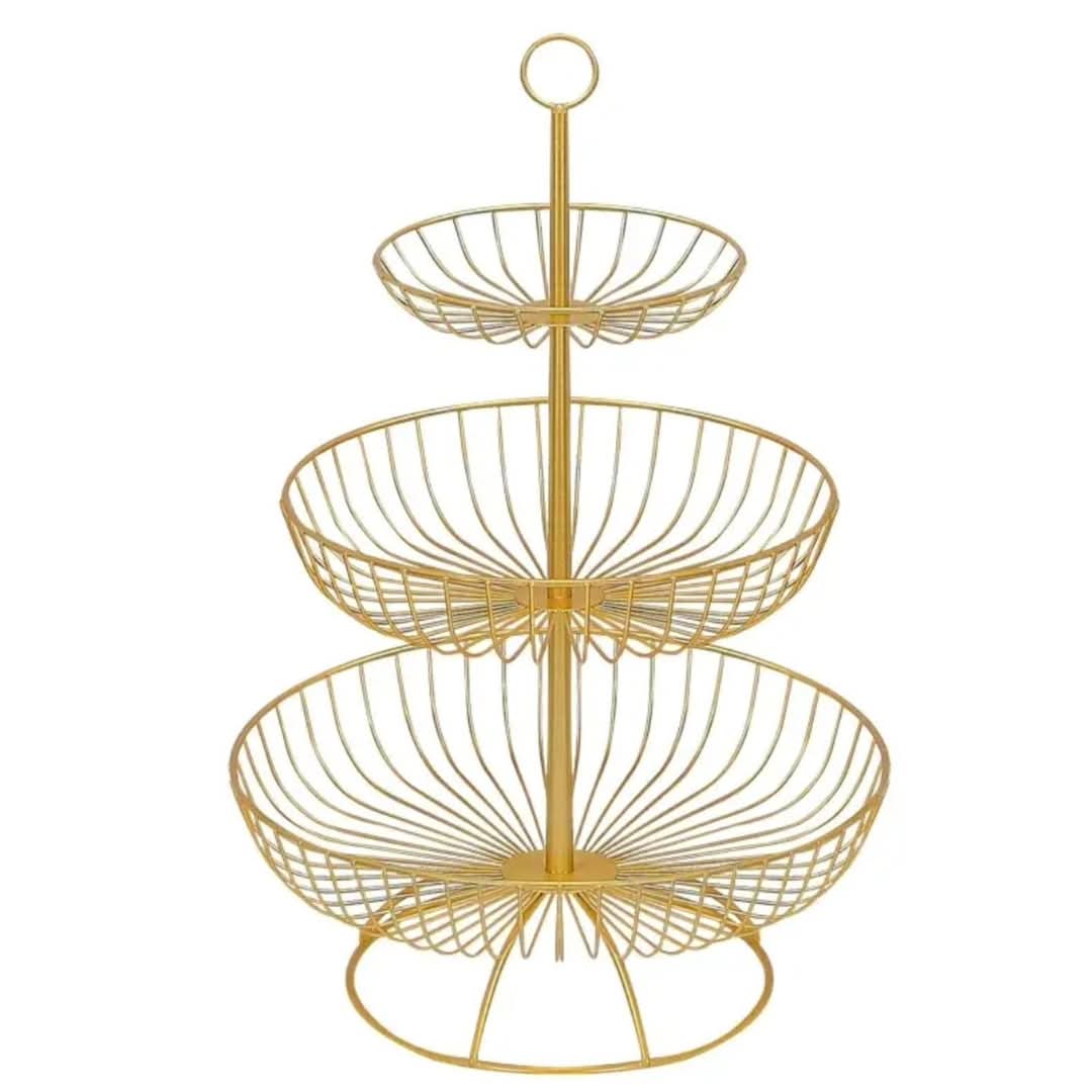 3 tier Metallic fruit vegetables stand