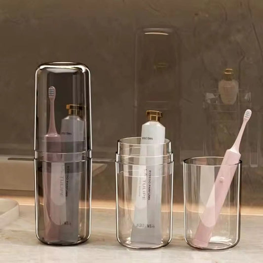 Portable toothbrush/ cosmetic holder