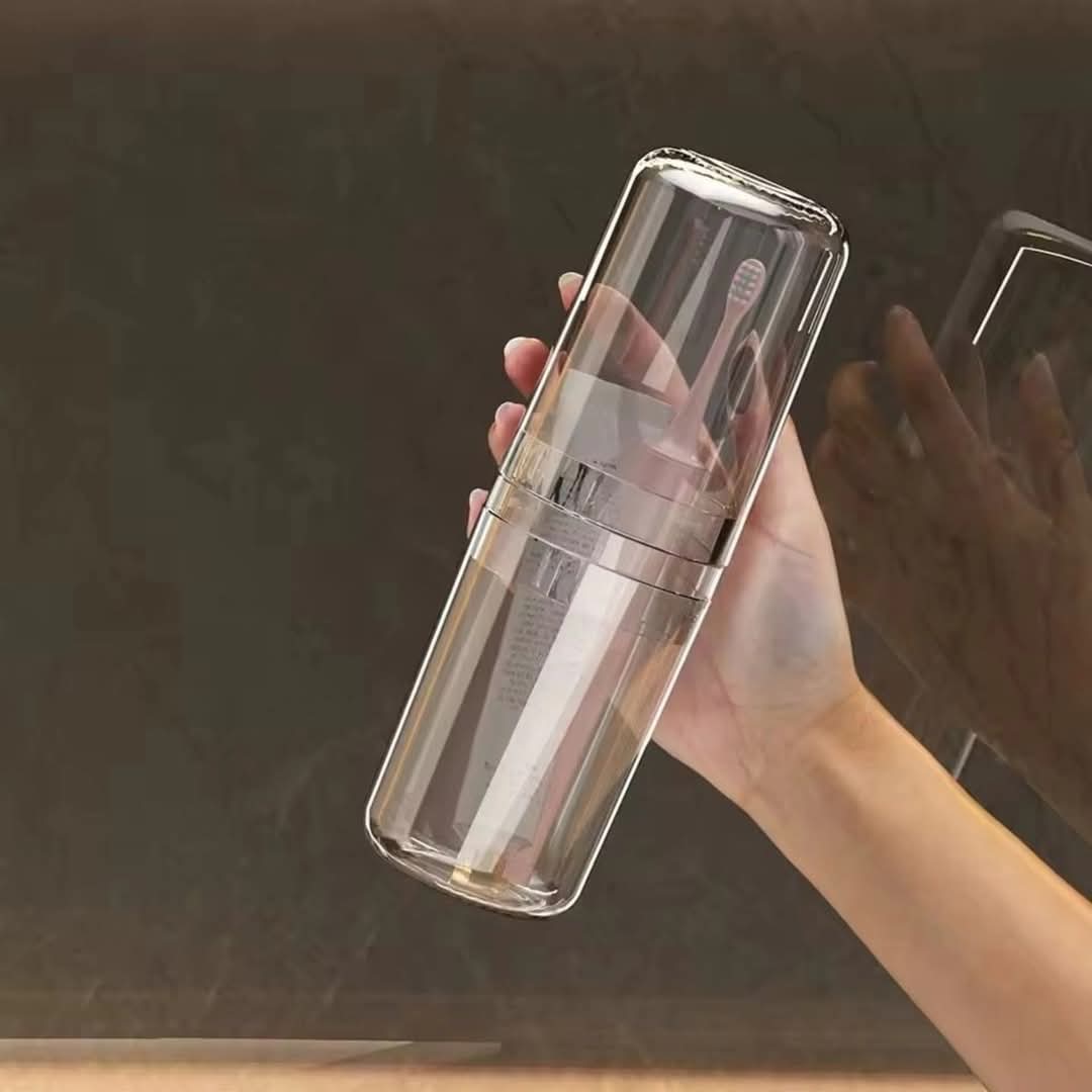 Portable toothbrush/ cosmetic holder