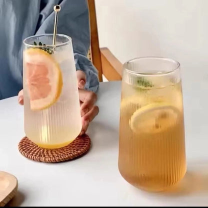 6pcs Ribbed juice/water glasses