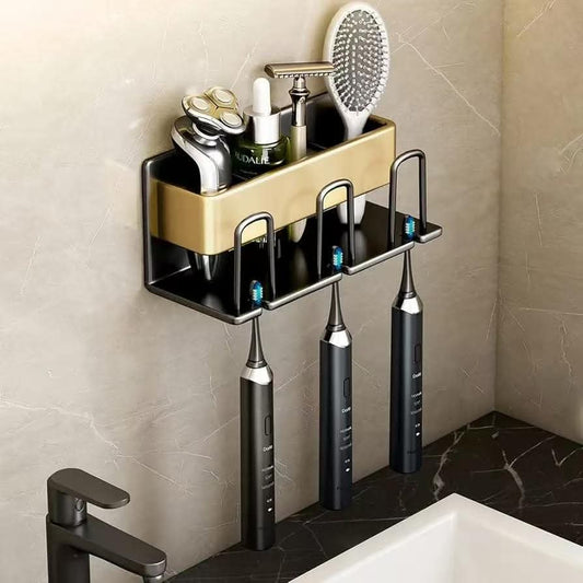 Wall mounted tooth brush/paste holder
