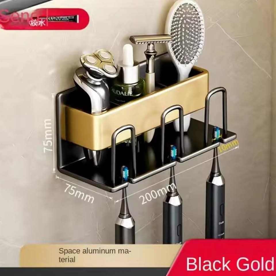 Wall mounted tooth brush/paste holder
