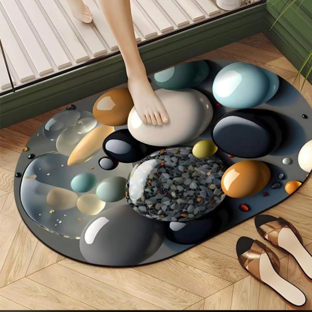 Anti slip Oval Bathroom Mat