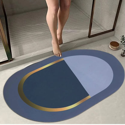Anti slip Oval Bathroom Mat