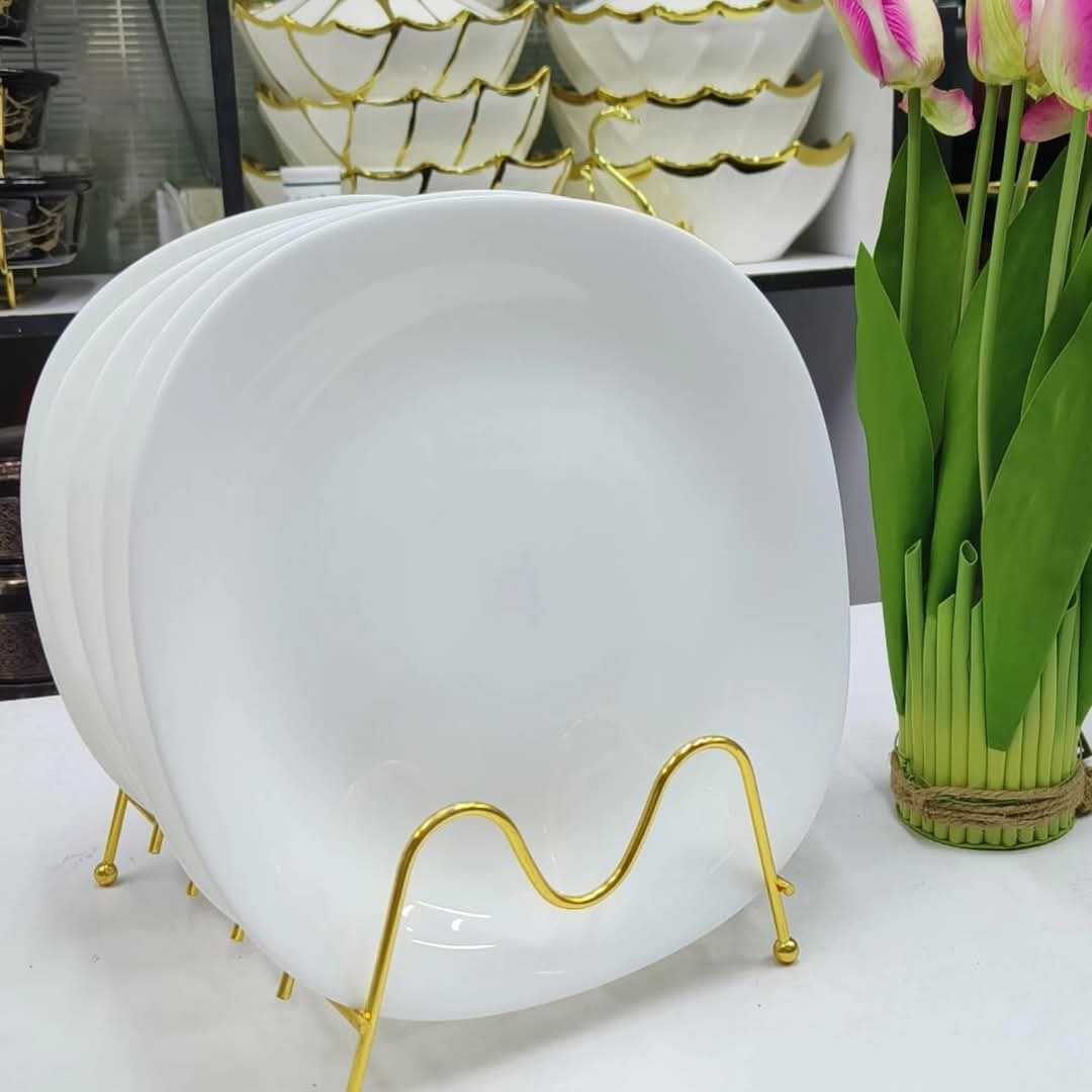 6pc White Ceramic Plates