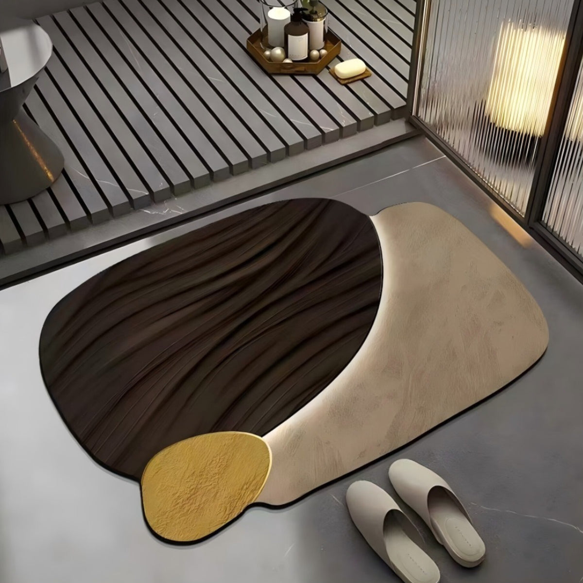 Simple Pattern Irregular Bathroom Floor Mat