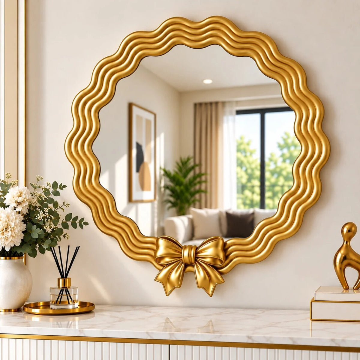 Gold Bow Wall Mirror