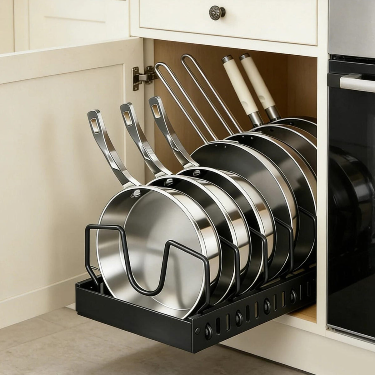 Heavy-Duty Pull-Out Pot and Pan Organizer