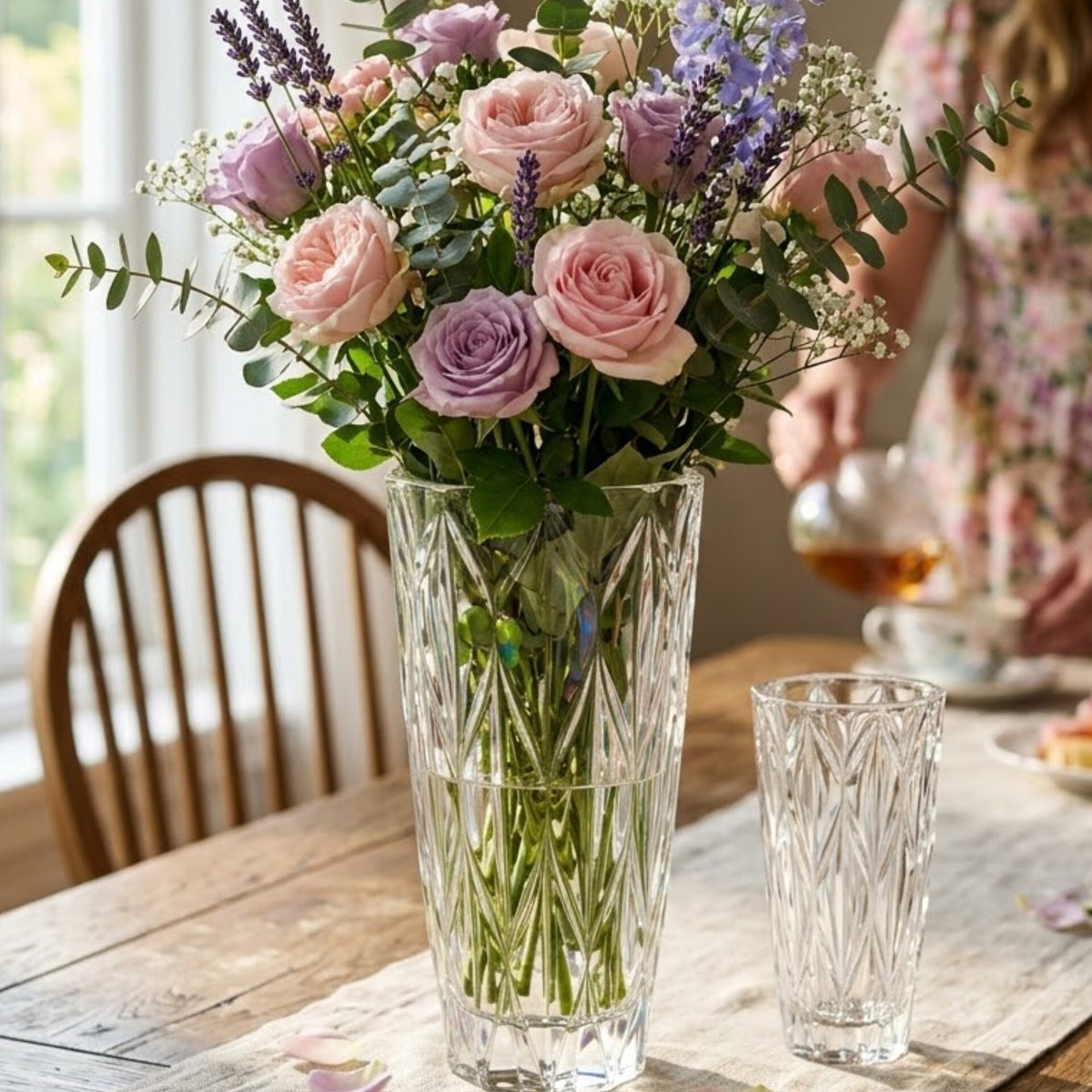 Heavy Wavy Glass Vase