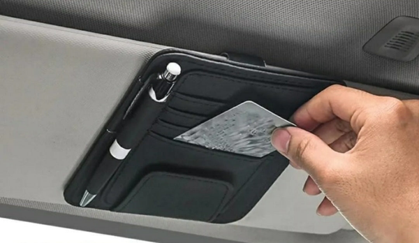 Car sun visor organizer