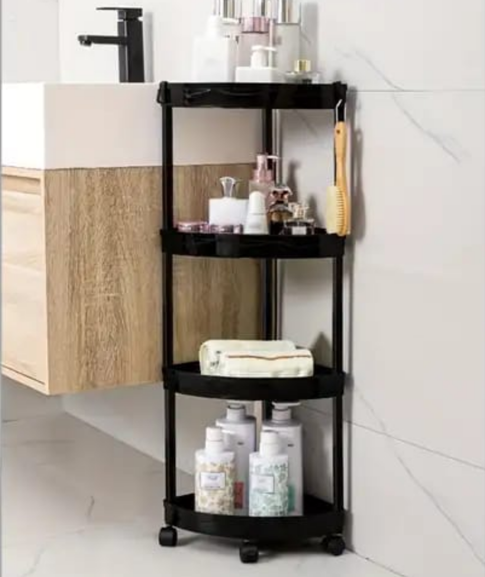 4 Layer corner storage trolley rack