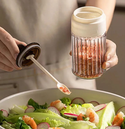 Stripped seasoning glass jar