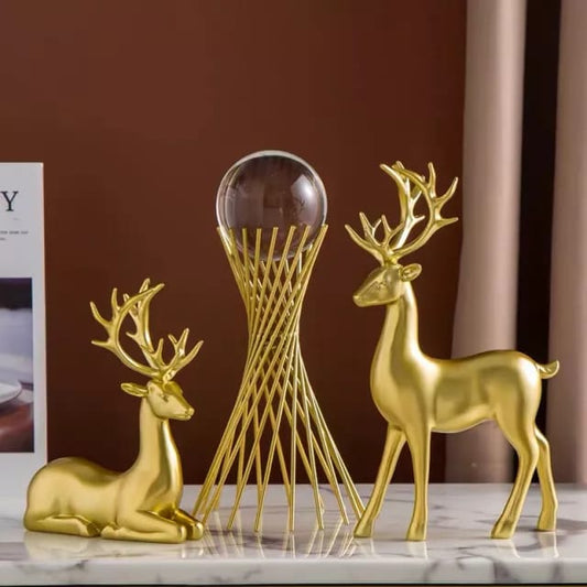 2 Deers +Crystal Decor Set  decor