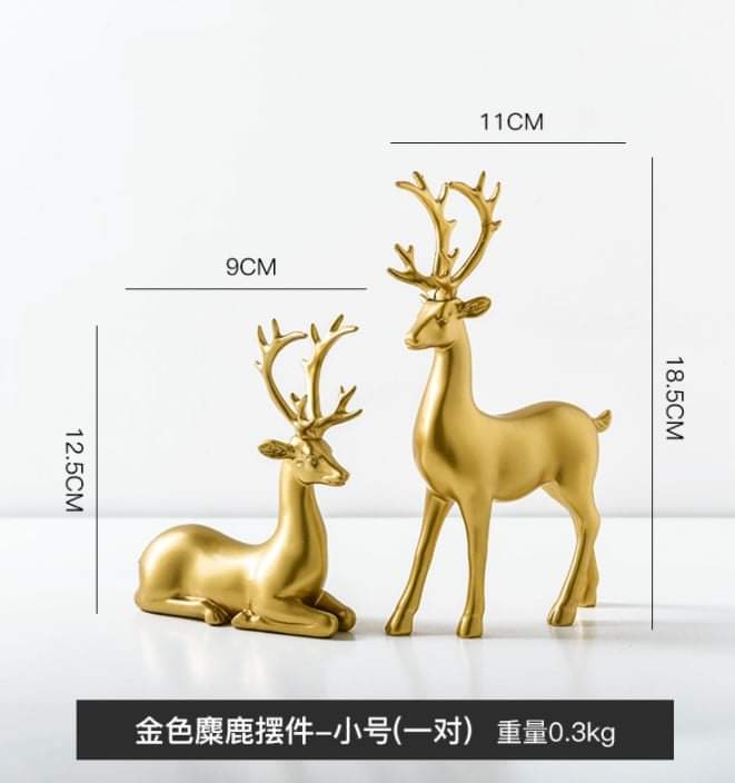 2 Deers +Crystal Decor Set  decor