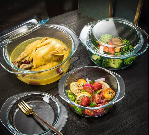 3 Piece Signature Borosilicate gGlass Casserole Dish Set