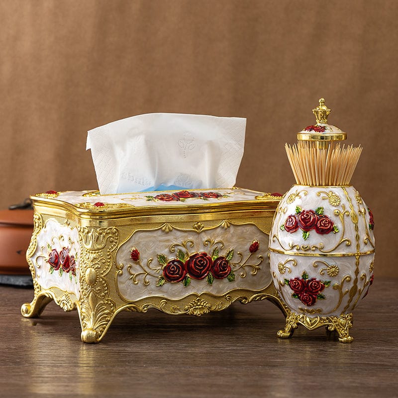 Acrylic Tissue Box and Toothpick Holder Set