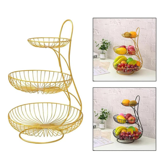 3 Tier Metallic Fruit Rack