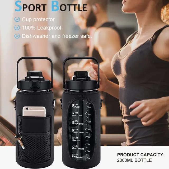 2000ml Water Bottle with Sleeve