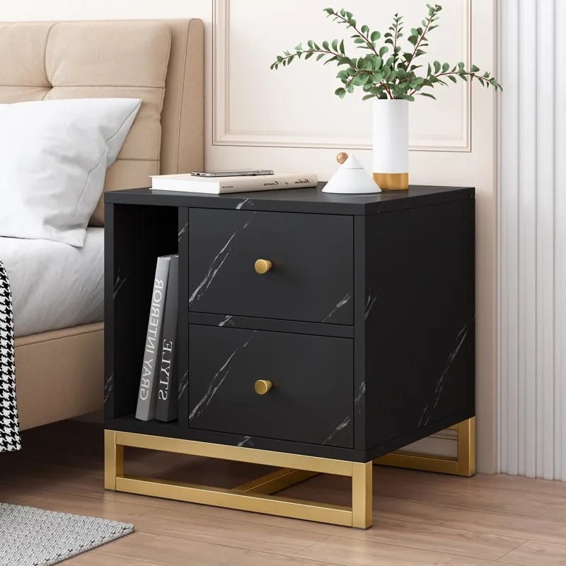 Luxury Side Table with Drawer Slate