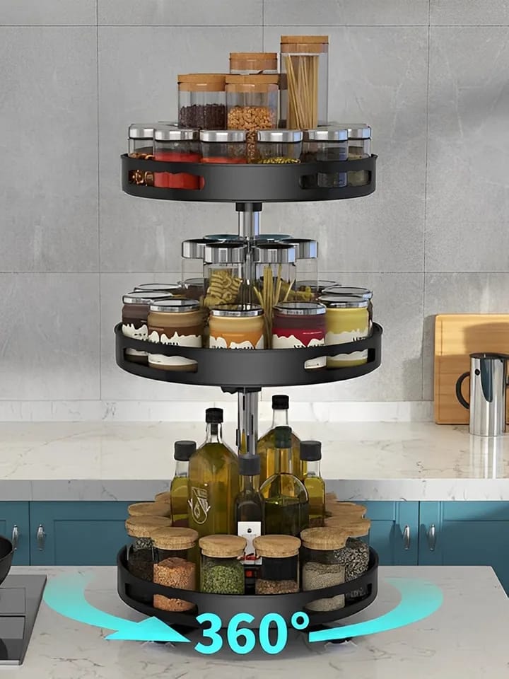 3Layer Rotating Kitchen Storage Rack